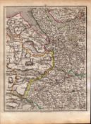 Lancashire Merseyside North Wales Cheshire - John Cary’s Antique 1794 Map.