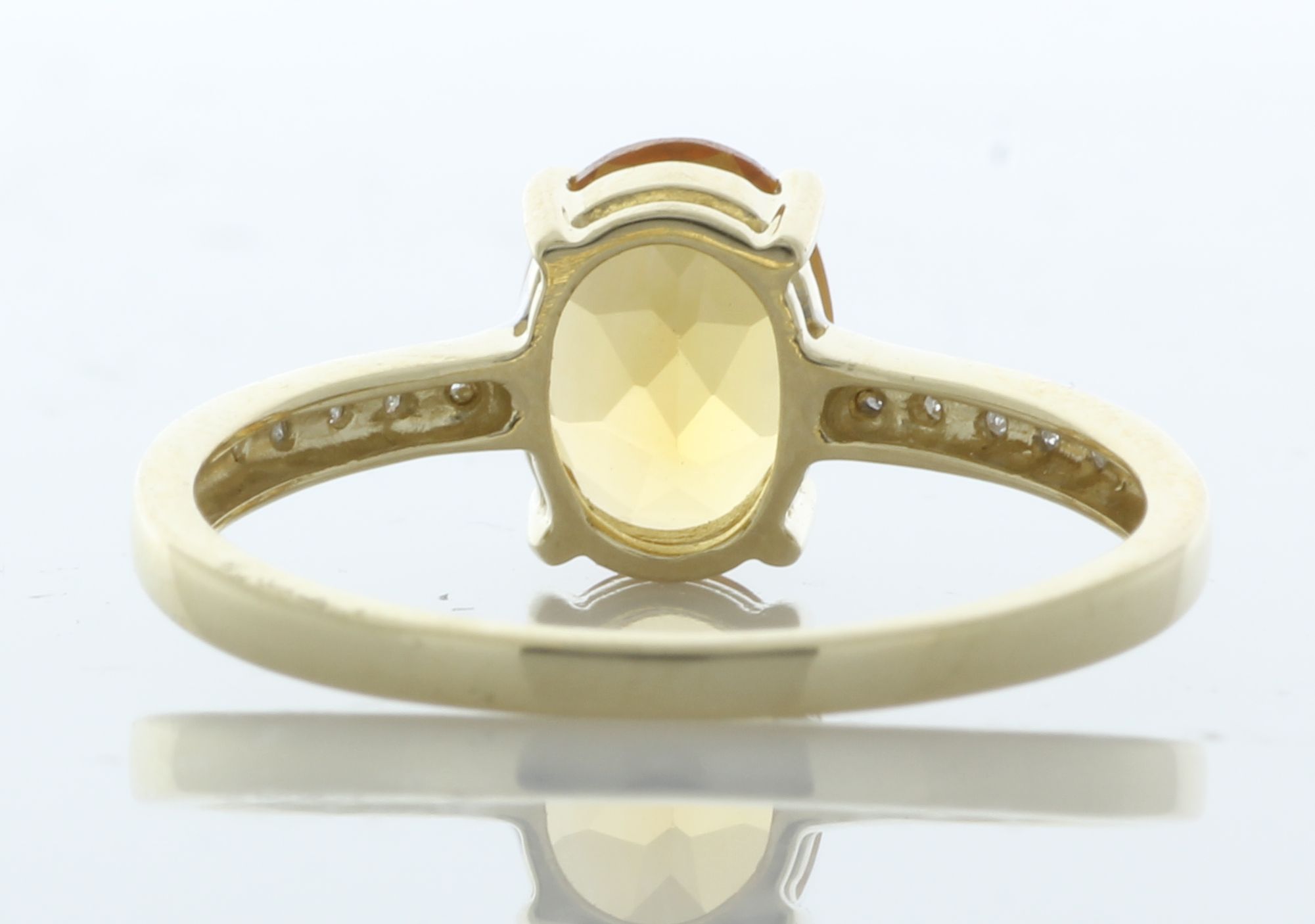 9ct Yellow Gold Diamond and Citrine Ring (C1.09) 0.04 Carats - Image 4 of 4