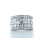 18ct White Gold Illusion Set Semi Eternity Diamond Ring 2.35 Carats