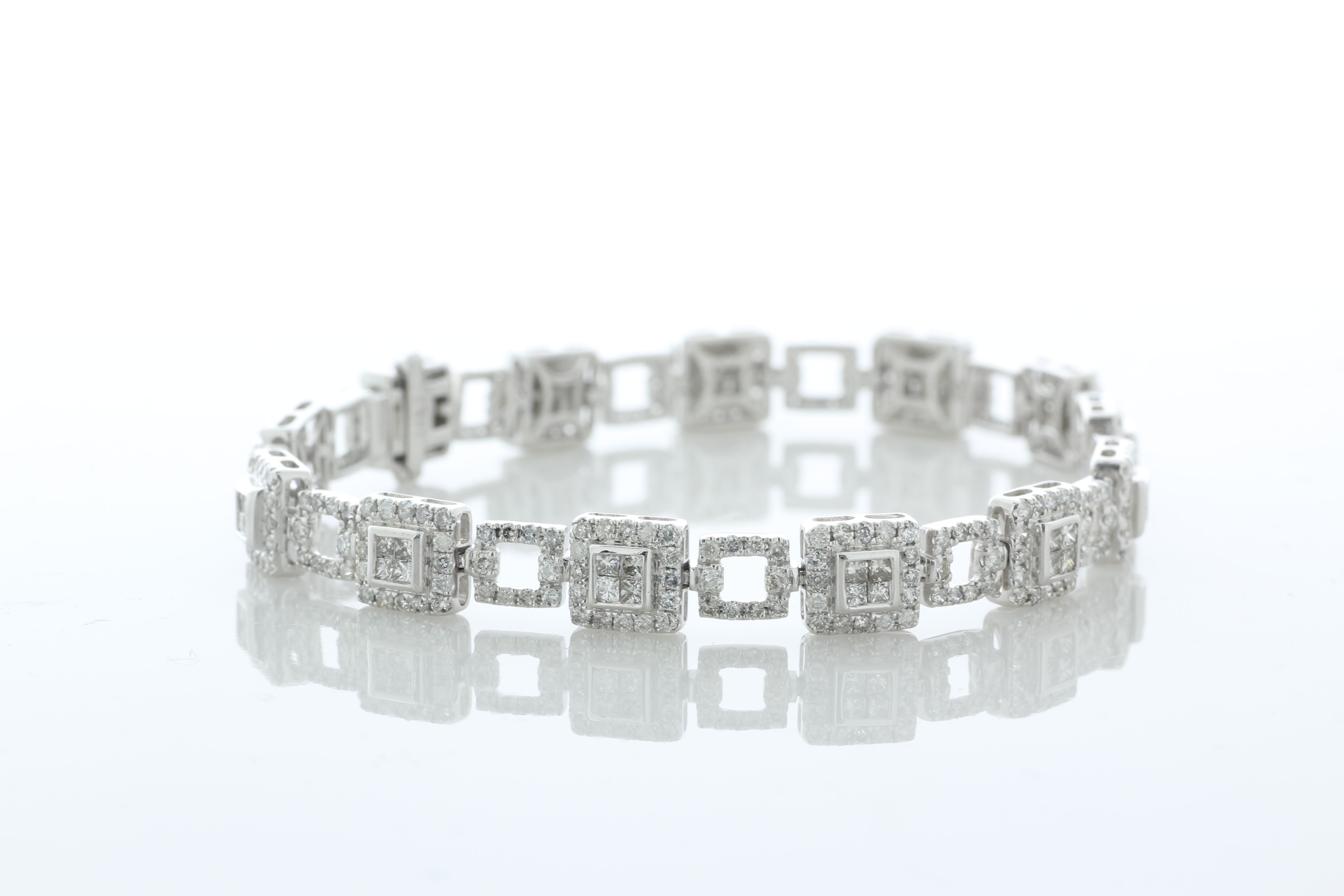 14ct White Gold Full Eternity Diamond Bracelet 3.80 Carats - Image 2 of 4