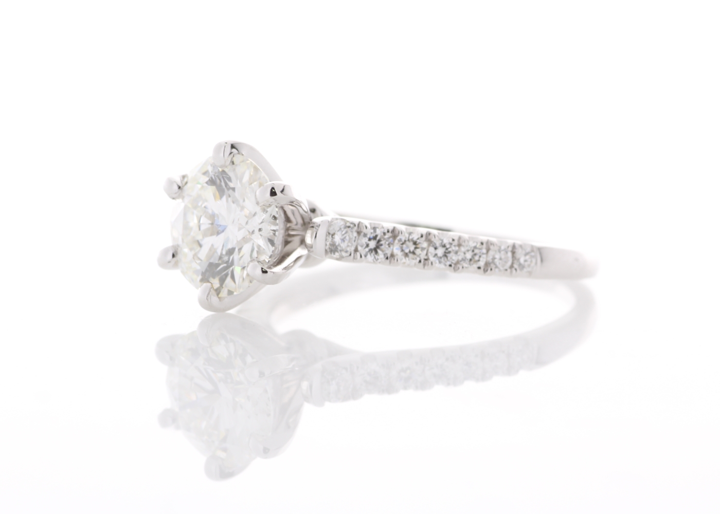 18ct White Gold Single Stone With Stone Set Shoulders Diamond Ring (1.56) 1.85 Carats - Image 2 of 5