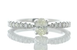 18ct White Gold Oval Cut Diamond Ring (0.60) 0.70 Carats