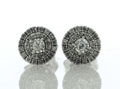 9ct White Gold Round Cluster Diamond Stud Earring 0.25 Carats