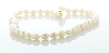 18 inch Baroque Shaped Freshwater Cultured 8.0 - 8.5mm Pearl Necklace With Brass Clasp
