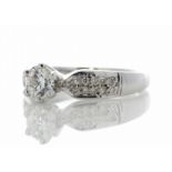 18ct White Gold Single Stone Claw Set With Stone Set Shoulders Diamond Ring (0.54) 0.76 Carats