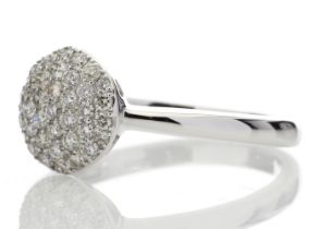 9ct White Gold Diamond Cluster Ring 0.51 Carats