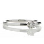 18ct White Gold Single Stone Wire Set Diamond Ring 0.20 Carats