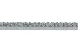 18ct White Gold Tennis Diamond Bracelet 8.81 Carats