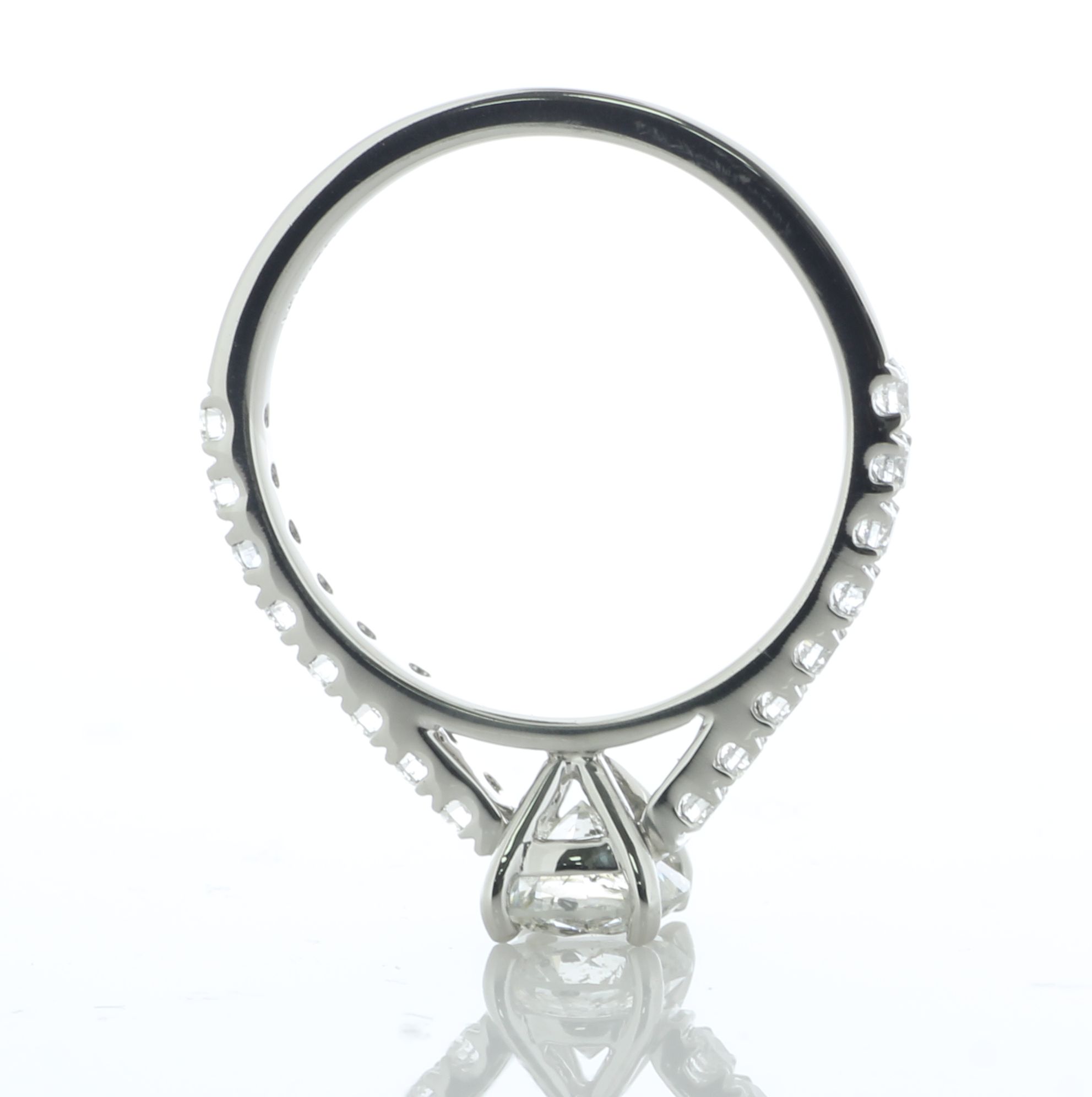 Platinum Single Stone Prong Set With Stone Set Shoulders Diamond Ring (0.89) 1.45 Carats - Image 5 of 6