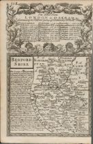 Britannia Depicta E Bowen c1730 Map London Bedford Biggleswade Ampthill Woburn.