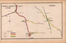 Penrith, Clifton, Tebay, Cumbria Antique Railway Junctions Diagram-58.
