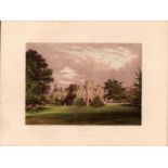 Preston Hall Edinburgh Scotland Gilt-Edge Coloured Antique Book Plate.