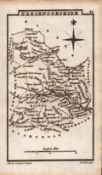 Wales Brecknockshire Antique Copper Engraved Map by Sidney Hall.