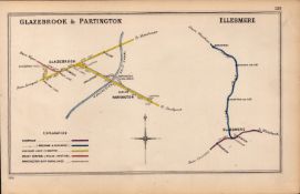 Glazebrook, Cadishead, Partington Manchester Antique Railway Diagram-138.