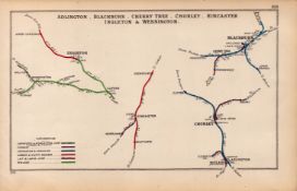 Blackburn Cherry Tree Chorley Lancs Antique Railway Diagram-103.