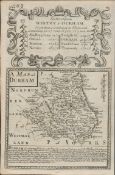 Britannia Depicta E Bowen Rare c1730 Map Whitby to Durham Newcastle North East.