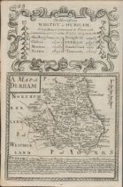 Britannia Depicta E Bowen Rare c1730 Map Whitby to Durham Newcastle North East.