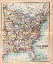 USA Eastern Division Double Sided Victorian Antique 1896 Map.