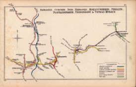 Bargoed, Cymmer, Hengoed Wales Antique Railway Junction Map-65.