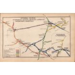 Wakefield Pontefract Yorkshire Antique Railway Junction Diagram Map-52.