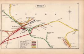 Leeds Armley Holbeck Hunslet Yorkshire Antique Railway Diagram-40.