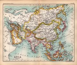 Asia, Mesopotamia Double Sided Victorian Antique 1896 Map.