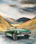 MG Iconic Sports Car Touring The Lake District Large Metal Wall Art