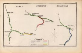 Hawes, Stourton & Hellifield Yorkshire Antique Railway Junction Map-69.