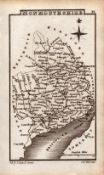 Wales Monmouthshire Antique Copper Engraved Map by Sidney Hall.