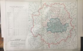 Bacons Rare Vintage London Map Bethnal Green, Hackney, Stepney, Poplar Etc