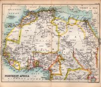 North Africa Double Sided Victorian Antique 1896 Map.