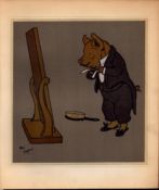 Cecil Aldin Merry Party Rare Antique Book Plate “Pig Dressed Party Clothes”.
