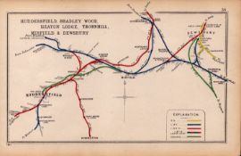 Huddersfield Mirfield & Dewsbury Yorkshire Antique Railway Diagram-36.