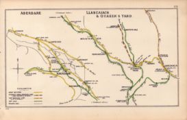 Aberdare Llanncaiach & Quakers Yard Scotland Antique Railway Diagram-131.