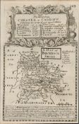 Britannia Depicta E Bowen c1730 Map Chester to Cardiff Wrexham LLanfylen LLantair.