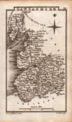 Lancashire Antique Copper Engraved George IV Map by Sidney Hall.