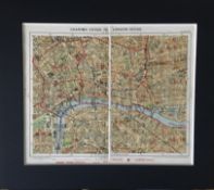 London Charing Cross To London Docks Mounted Antique Map.