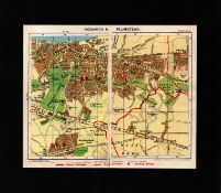 London District Woolwich & Plumstead Mounted Antique George V Map.