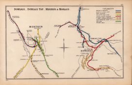 Merthyr Dowlais Top & Morlais Wales Antique Railway Diagram-63.