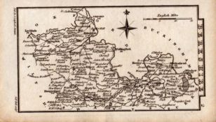 Berkshire Antique Copper Engraved George IV Map by Sidney Hall.