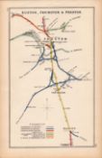 Preston Euxton & Farington Coloured Antique Railway Junctions Diagram-62.