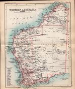 Western Australia Double Sided Coloured Antique Victorian 1896 Map.