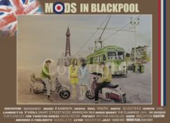 Meeting of The Mods At Blackpool Prom Iconic Scene Large Metal Wall Art