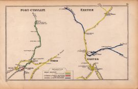 Pont-Cysylite Wales & Exeter Antique Railway Junction Diagram-70.