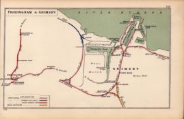 Frodingham & Grimsby Antique Detailed Railway Junctions Diagram-142.