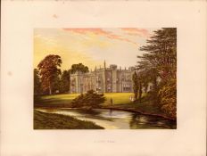 Arbury Hall Nuneaton Warwickshire Gilt-Edge Coloured Antique Book Plate.