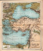 The Black Sea & Levant Double Sided Victorian Antique 1896 Map.