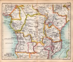 Equatorial Africa Double Sided Victorian Antique 1896 Map.