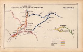 Barry Junction, Caerphilly, Penrhos, Wales Antique Railway Diagram-94.