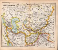 Central Asia Double Sided Victorian Antique 1896 Map.